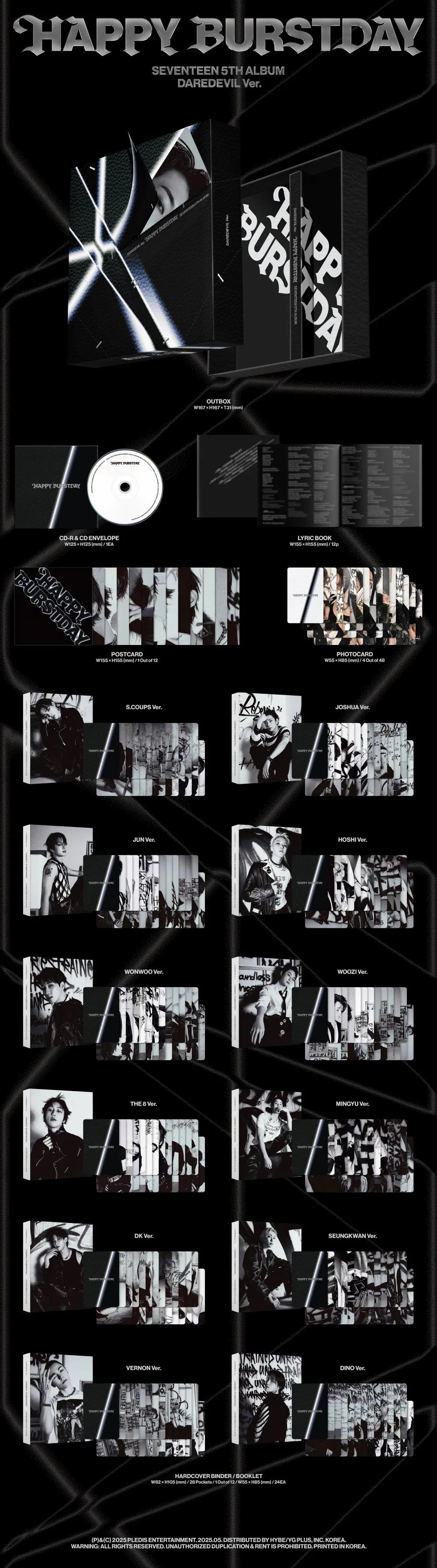 SEVENTEEN - 5th Album [HAPPY BURSTDAY] DAREDEVIL Ver.