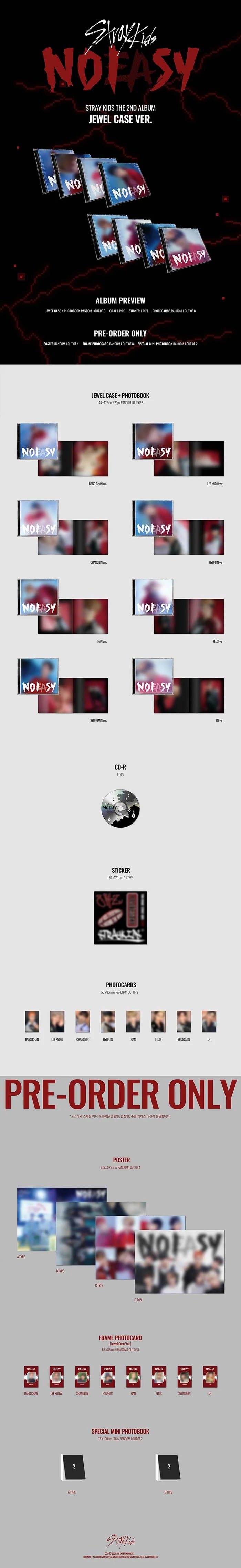 STRAY KIDS - NOEASY [2ND ALBUM] JEWEL CASE Ver.